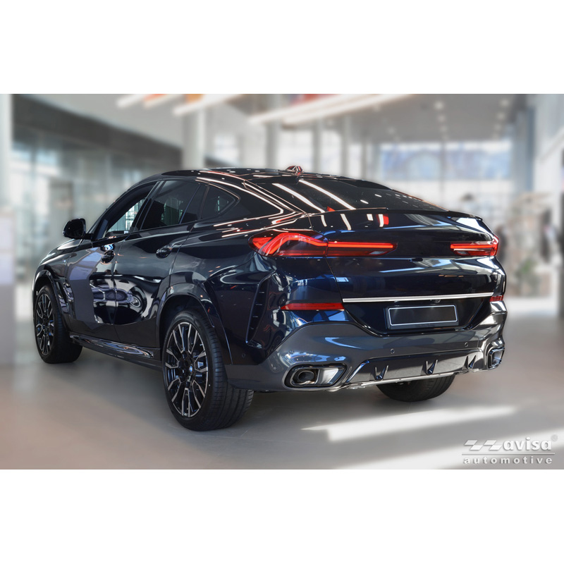 Avisa Revêtement d'habillage du hayon du coffre inox brossé sur mesure pour BMW X6 (G06) 2024- excl. M-Sport
