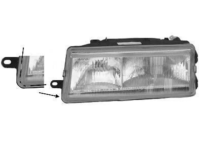 koplamp, Hella, H1+H1, rechts,-10/1995 Seat Toledo, 1991-1999
