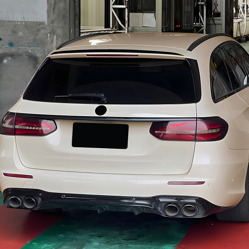 Becquet de toit (Spoiler Cap) sur mesure pour Mercedes Classe-E W213 Kombi 2016-2023 (ABS Noir Luisant)