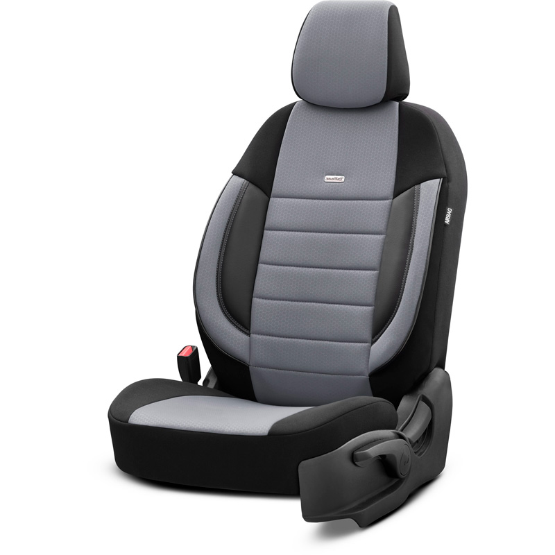 otoM Housse de sièges universel en textile 'SelectedFit Pro' Noir/Gris - 11-pièces - adapté aux Side-Airbags