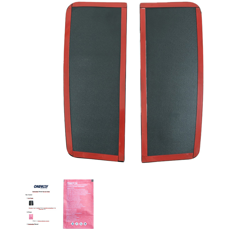 Oneway Jeu de prises d'air (latérales) sur mesure pour Volkswagen Transporter T5.1/T6/T6.1 2010-2022 (Chassis longue) - Version 2 - Noir brillant