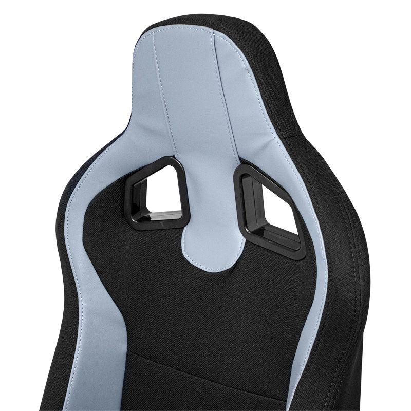 Siège baquet 'MR' - Simili Cuir Noir + Gris Textile Pine - Dossier réglable - incl. glissières