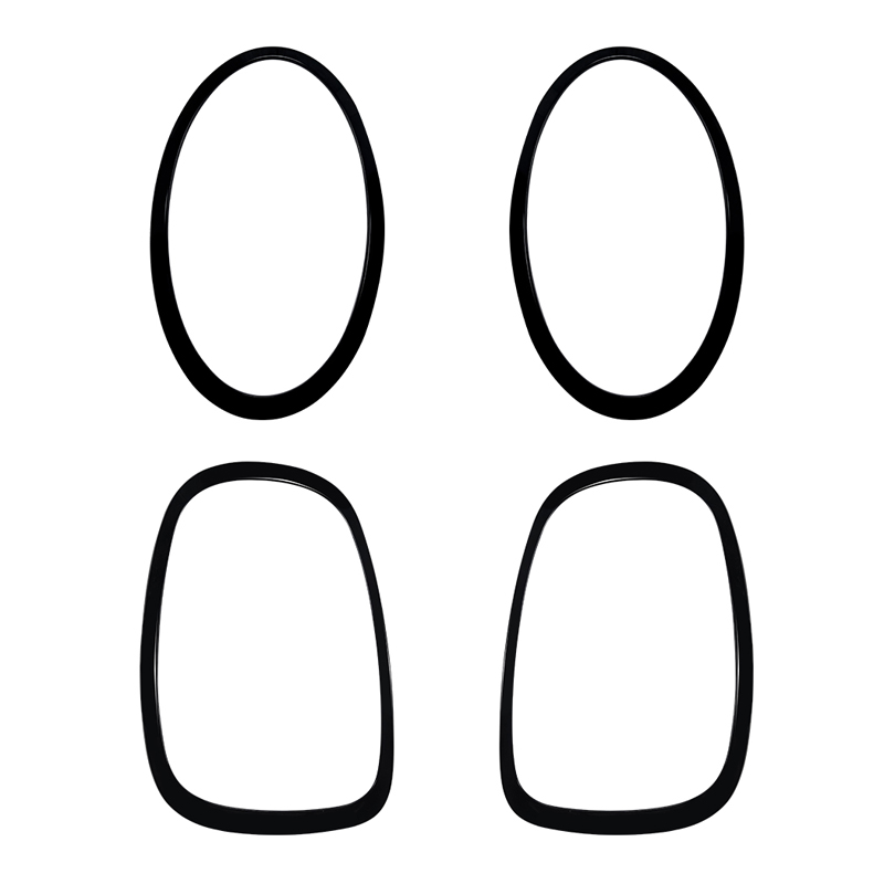 Cadres pour phares avant et feux arrière sur mesure pour Mini One/Cooper/S/Cabrio F55/F56/F57 2013-2024 - set de 4 pièces (ABS Noir Luisant)