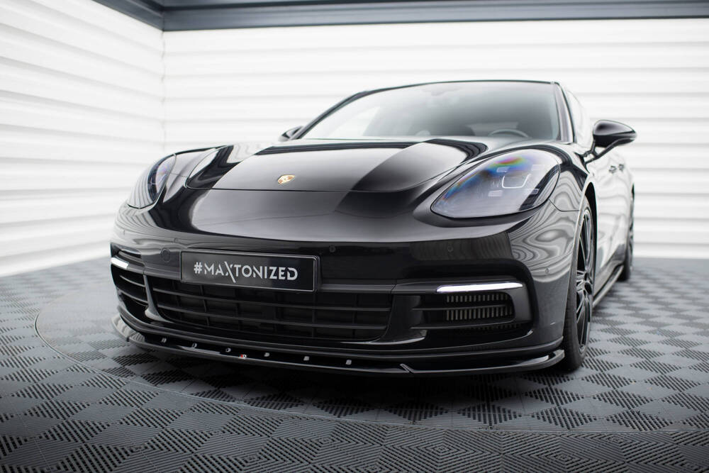 Voorspoiler V.3 Porsche Panamera E-Hybrid 971 Maxton Glans Zwart OUTLET
