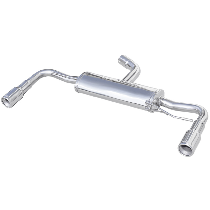 100% Inox Échappement Double sur mesure pour Volkswagen Beetle 2.0 TFSI 200cv 2012- Ø 65 1x80mm