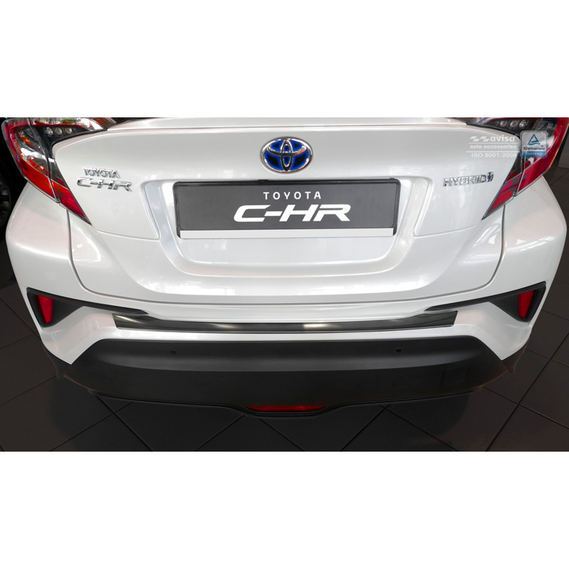 Protection de seuil arrière inox noir sur mesure pour Toyota C-HR 2016-2019 & Facelift 2019-2023
