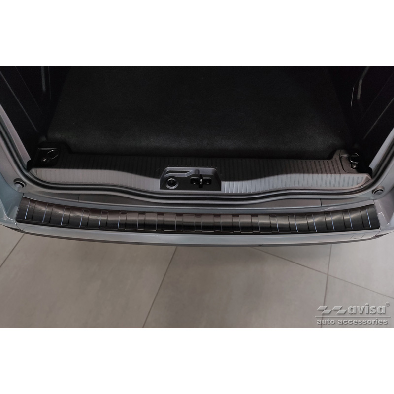 Protection de seuil arrière inox noir sur mesure pour Mercedes Citan (W420) Box/Tourer 2021- 'Ribs'