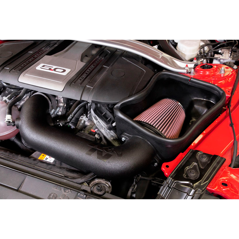 K&N admission d'air Aircharger sur mesure pour Ford Mustang GT 5.0L V8 2018-2021 (63-2605)