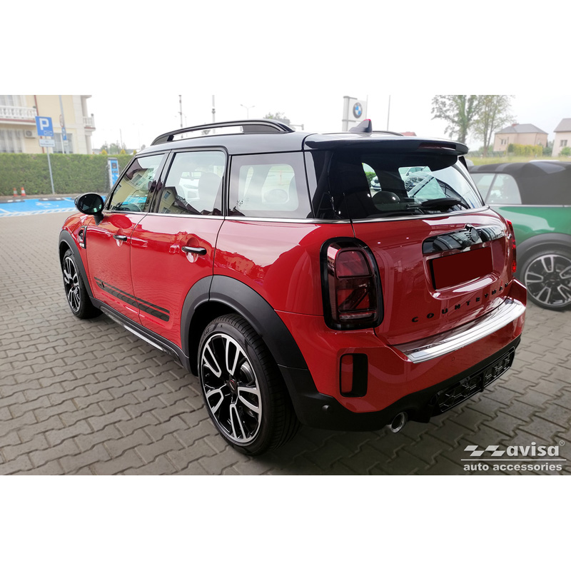 Protection de seuil arrière inox sur mesure pour Mini Countrymann F60 FL 2020-2023 'British Flag'