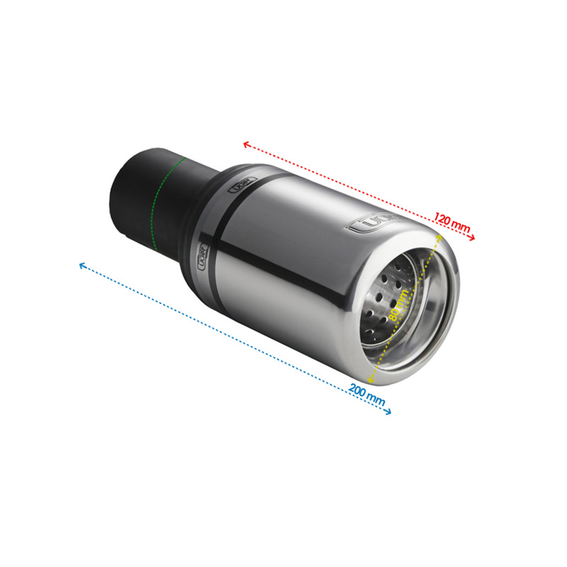 Ulter Sport Embout d'échappement - Ronde Ø80mm Type 2- Longueur 120mm - Montage ->50mm - Inoxydable