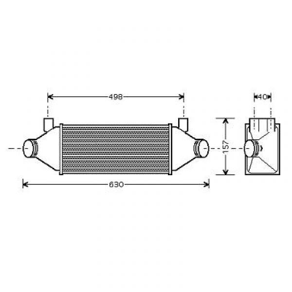 Intercooler TRANSIT 00->> voor ACHTERWIEL AANDRIJVING