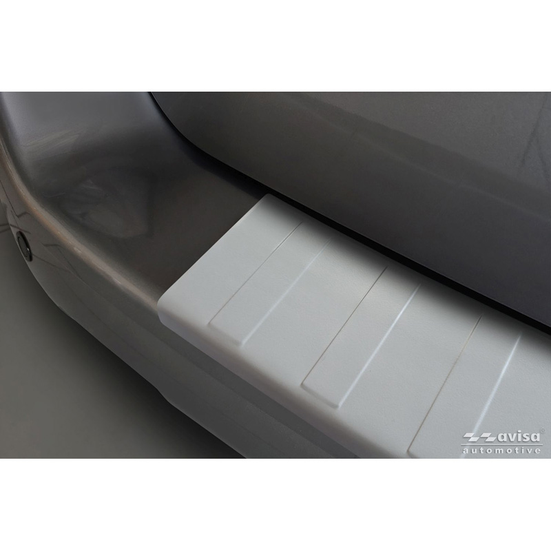 Avisa Protection de seuil arrière inox thermolaqué sur mesure pour Citroën Jumpy & Spacetourer / Peugeot Expert & Traveller / Toyota Proace 2016- / Opel Vivaro & Zafira Life 2019- (L1) 'Soft Silver'