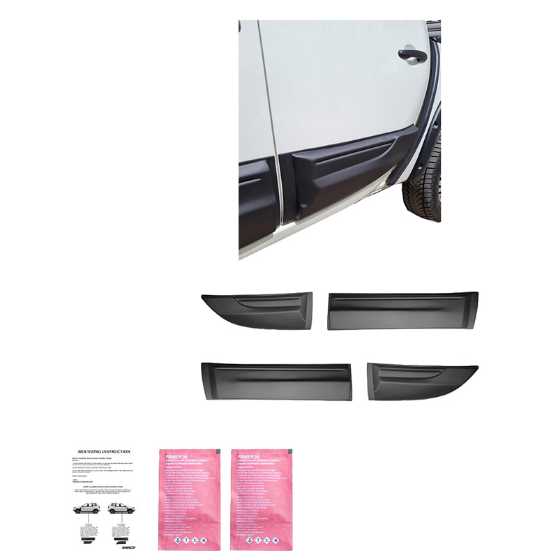 Jeu de baguettes de porte sur mesure pour Mitsubishi L200 Triton 4 2007-2014 - Noir mat