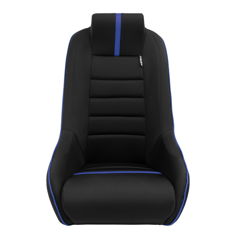 Siège baquet 'Classic RS' - Noir/Bleu - Dossier fixe + Appuie-tête intégré - incl. glissières