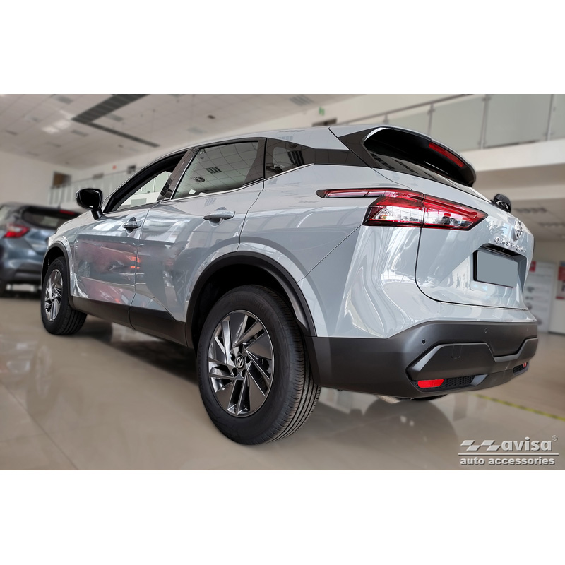 Protection de seuil arrière inox sur mesure pour Nissan Qashqai III 2021- 'Ribs'