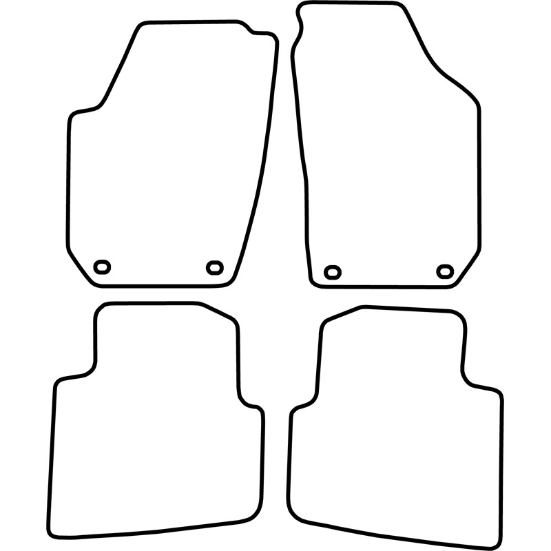 Set de tapis de sol en velours sur mesure pour Skoda Roomster 2006-2015