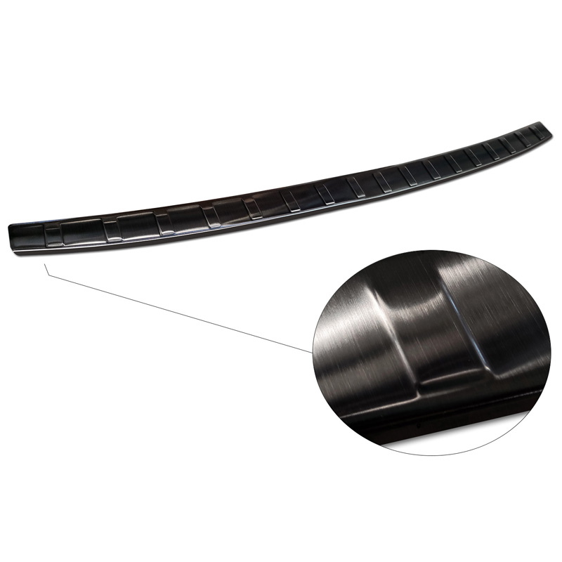 Protection de seuil arrière inox Noir sur mesure pour Hyundai Bayon 2021- 'Ribs'