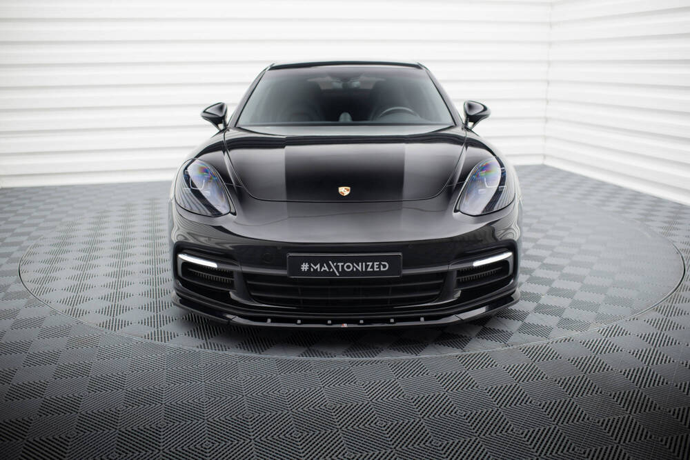 Voorspoiler V.3 Porsche Panamera E-Hybrid 971 Maxton Glans Zwart OUTLET
