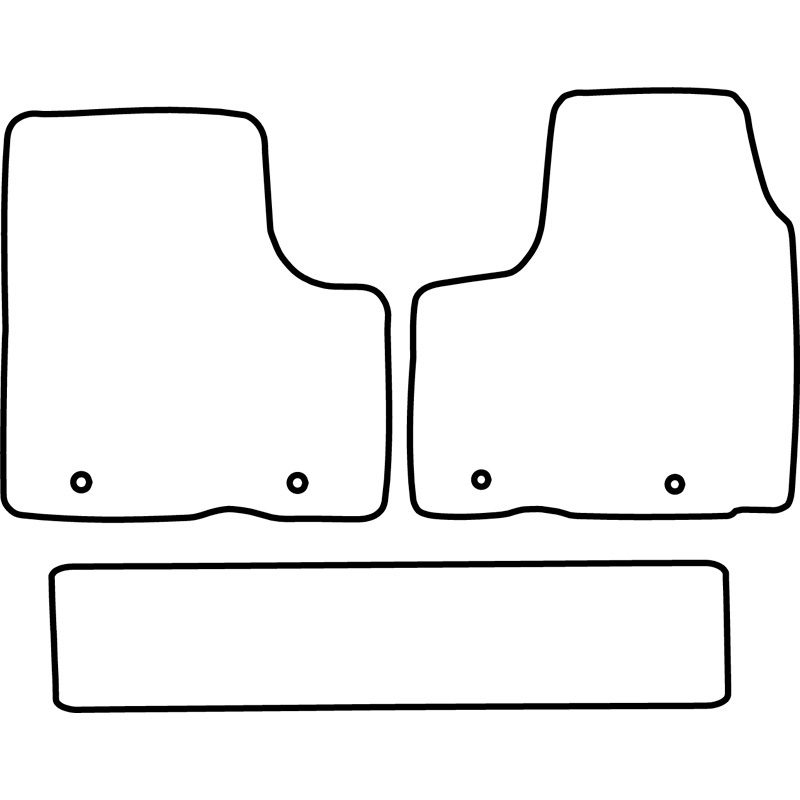 Set de tapis de sol en velours sur mesure pour Opel Vivaro 2014-2019 (2ème rangée)