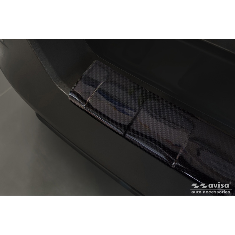 Protection de seuil arrière carboné 3D sur mesure pour Jeep Avenger + e-Hybrid & EV 2023- 'Ribs'