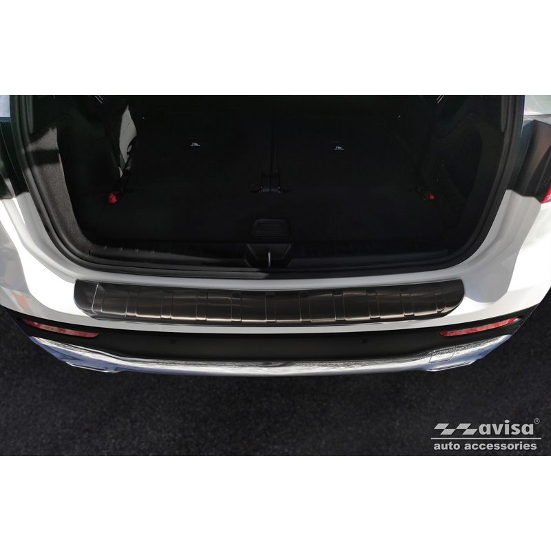 Protection de seuil arrière inox noir sur mesure pour Mercedes GLB (X247) incl. AMG 2019- 'Ribs'
