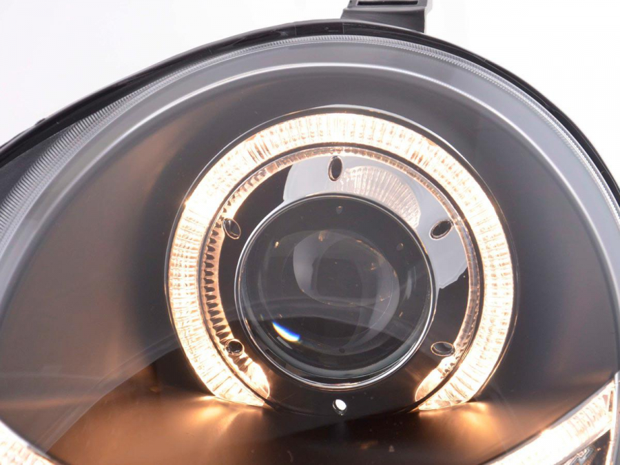 Phares VW Polo 9N 01-05 Angel Eyes noire