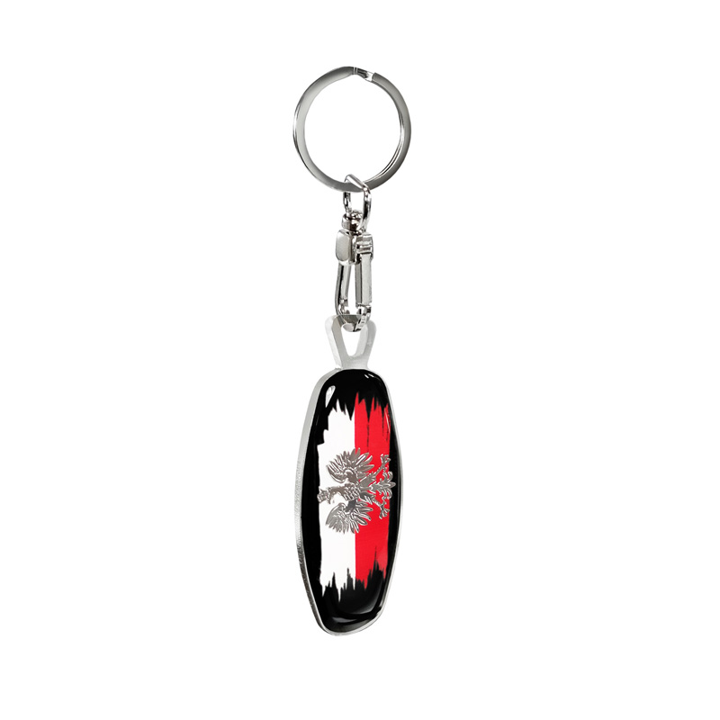 Porte-clés en acier inoxydable - Emblem/ Flag USA+PL
