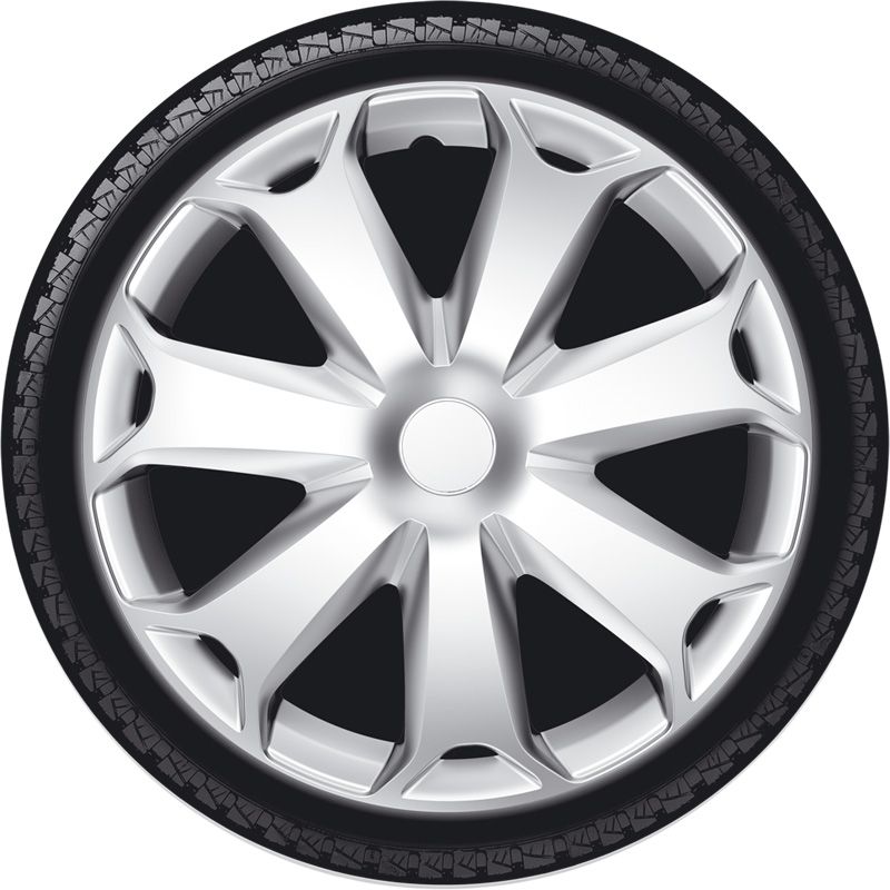 Jeu d'enjoliveurs Mega 13-inch argent