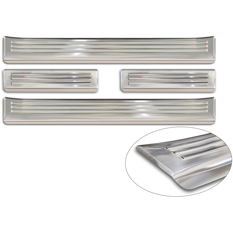 Avisa Seuils de portes inoxydable sur mesure pour Citroën C3 IV 2024- 'Lines' - 4-pièces