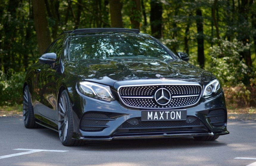 Voorspoiler Mercedes E W213 Coupé AMG-Line Maxton Design glans zwart V.2