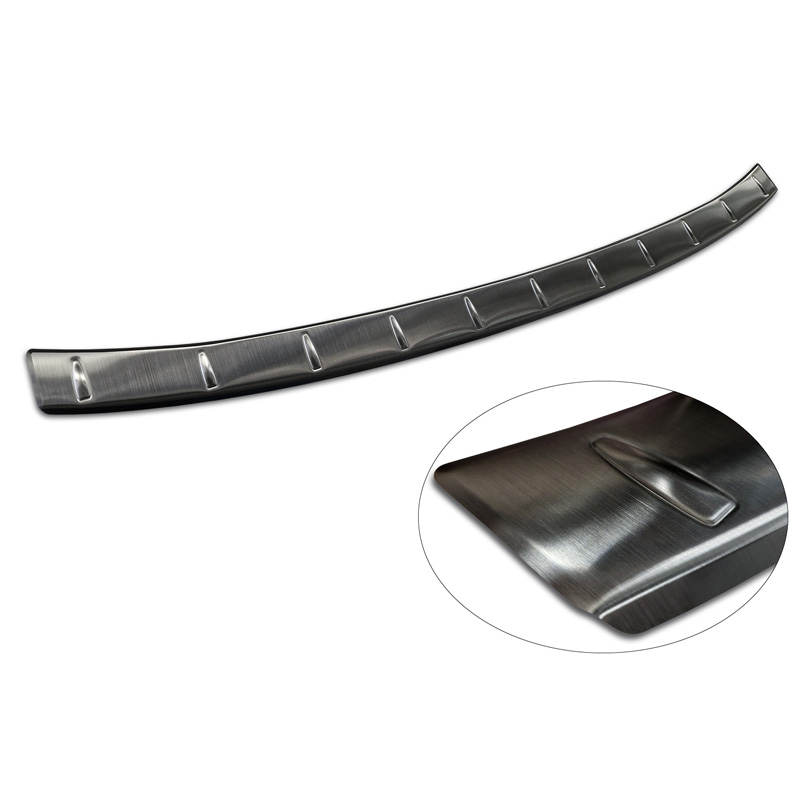 Protection de seuil arrière inox noir sur mesure pour Skoda Kodiaq II (PS7) 2024- 'Ribs'