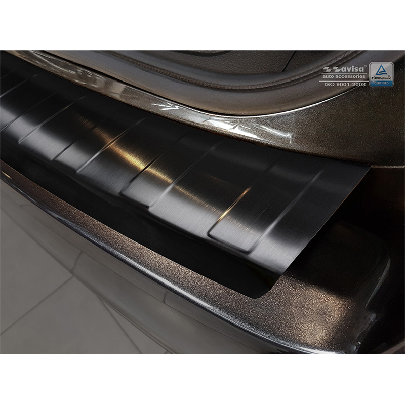 Protection de seuil arrière inox noir sur mesure pour Subaru Impreza V (GT) 5-portes 2017- 'Ribs'
