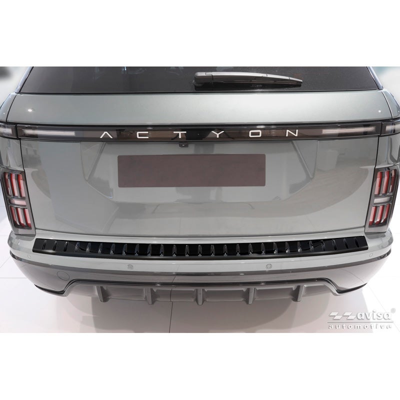 Avisa Protection de Seuil de Coffre Acier Inox sur mesure pour KGM Actyon 2025- - Noir Brillant