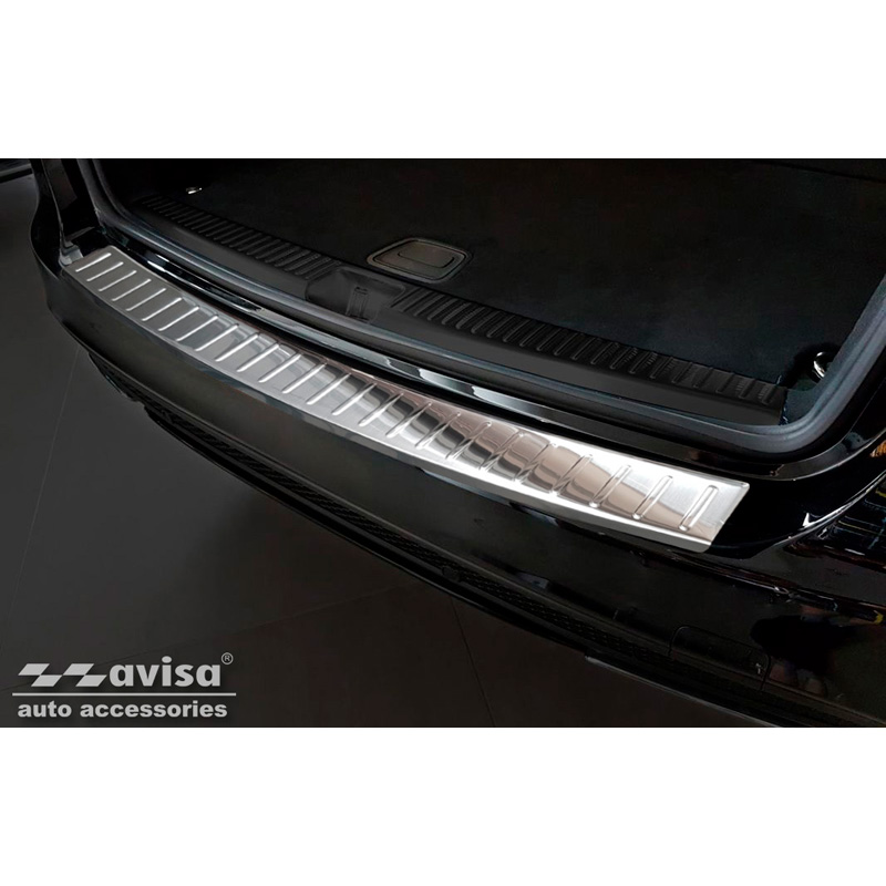 Protection de seuil arrière inox sur mesure pour Mercedes Classe-C W205 Kombi 2014-2021 'Ribs'
