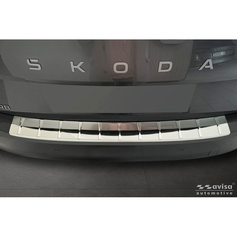 Avisa Protection de Seuil de Coffre Acier Inox sur mesure pour Skoda Superb IV Liftback 2024- - Argent