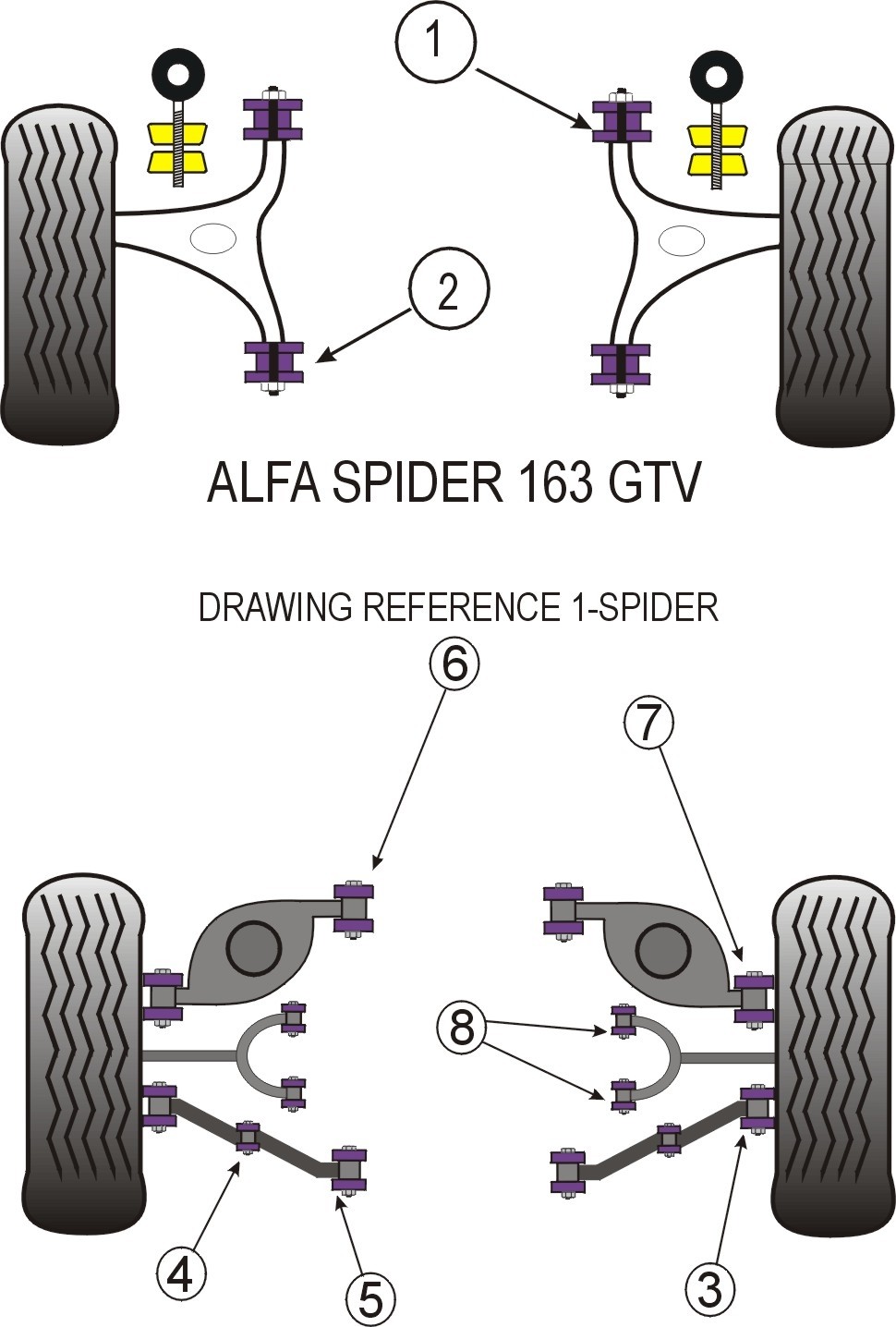 Alfa Romeo Spider, GTV 2.0 & V6  Rear Lower Inner Swing Arm Bush
