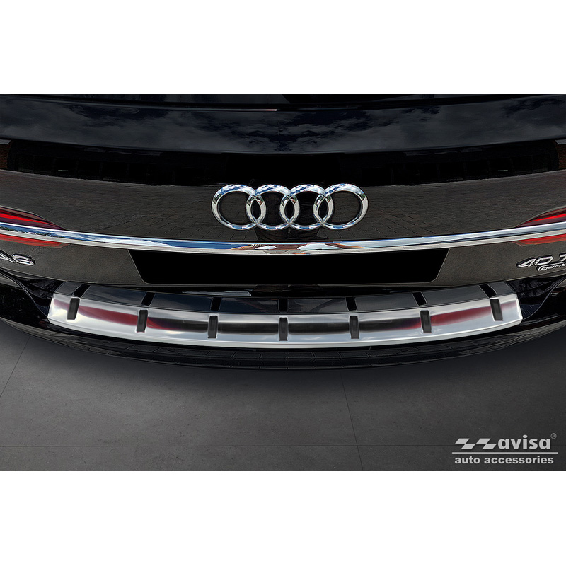 Protection de seuil arrière inox sur mesure pour Audi A6 (C8) Avant incl. S-Line 2018-2023 & Facelift 2023- 'STRONG EDITION'