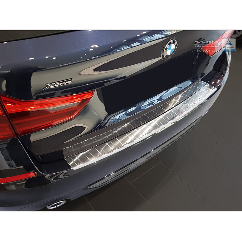 Protection de seuil arrière inox sur mesure pour BMW Série 5 G31 Touring 2017-2020 excl. M-Sport 'Ribs'