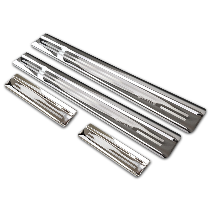 Seuils de portes inox sur mesure pour Honda Civic X HB 5-portes 2017-2022 'Sportline' - 4-pièces