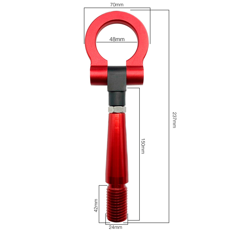 Simoni Racing Crochet de Remorquage - Métal - Rouge - Longueur 23.7cm