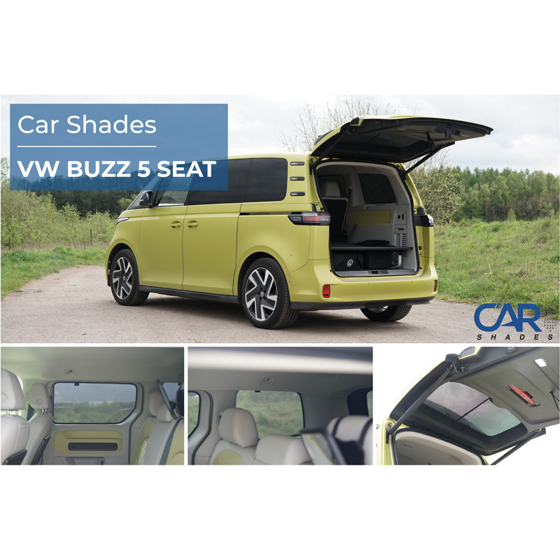 Set de Car Shades sur mesure pour Volkswagen ID.Buzz (Bus) 2022- (Chassis court sans vitres coulissantes) (6-pièces)