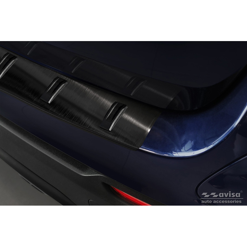 Protection de seuil arrière inox noir sur mesure pour Mercedes GLC (X253) 2015-2019 & Facelift 2019- 'STRONG EDITION'