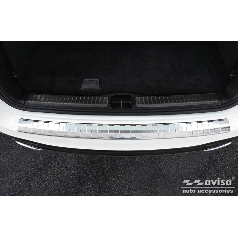 Protection de seuil arrière inox sur mesure pour Mercedes GLS II (X167) 2019-2023 & FL 2023- 'Ribs'