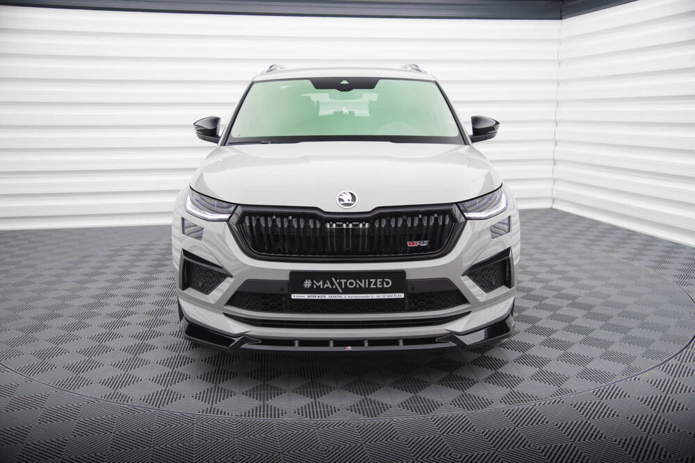Voorspoiler V.2 Skoda Kodiaq RS FL Maxton Glans Zwart
