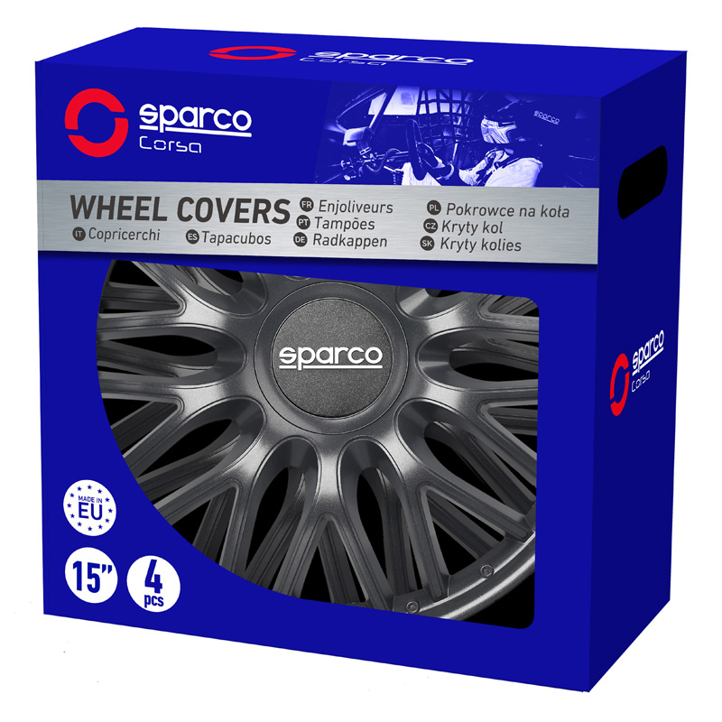 Sparco Enjoliveurs Roma - 16-pouces - Gris - Set de 4 pièces