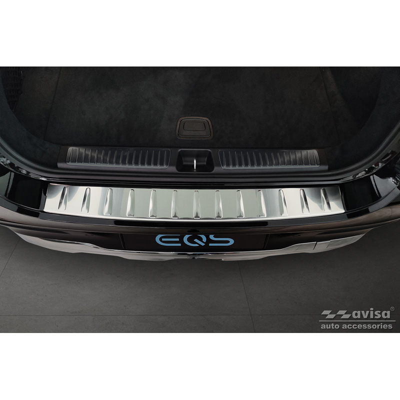 Protection de seuil arrière inox sur mesure pour Mercedes EQS SUV (X296) 2022- 'Ribs'