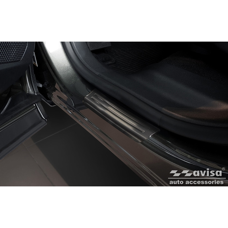 Seuils de portes inox noir sur mesure pour Peugeot 3008 2016- 'Special Edition' - 4-pièces