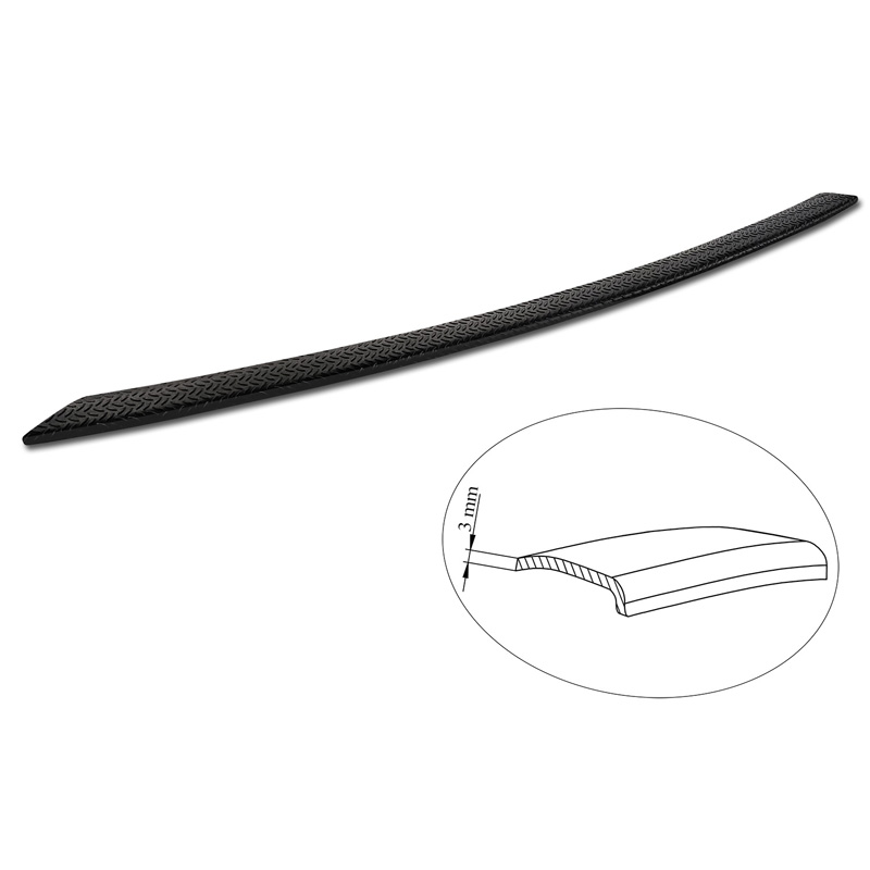 Protection de seuil arrière en aluminium noir mat sur mesure pour Kia Sorento IV 2020- 'Riffled Plate'