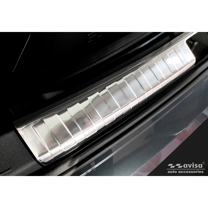 Protection de seuil arrière d'intérieur inox sur mesure pour Seat Ateca 2016-2020 & FL 2020- incl. Cupra Ateca 2018- 'Ribs'