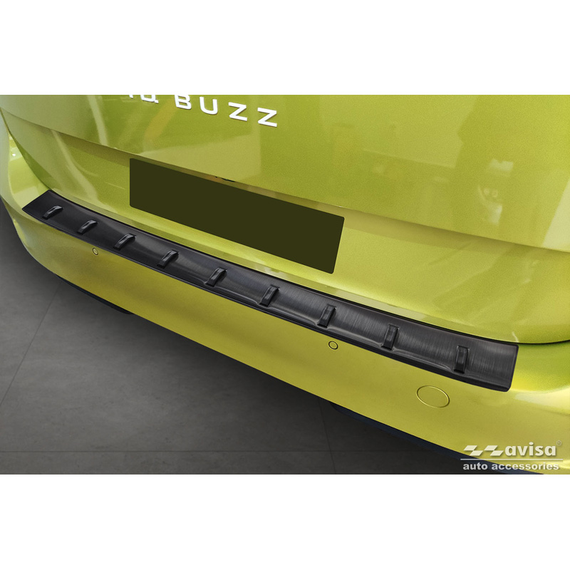 Protection de seuil arrière inox noir sur mesure pour Volkswagen ID.Buzz + Cargo 2022- 'STRONG EDITION'